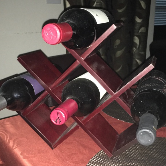 Wine Rack Butterfly - Stores 8 Bottles of Wine (Dark Mahogany) - Picture 4 of 4